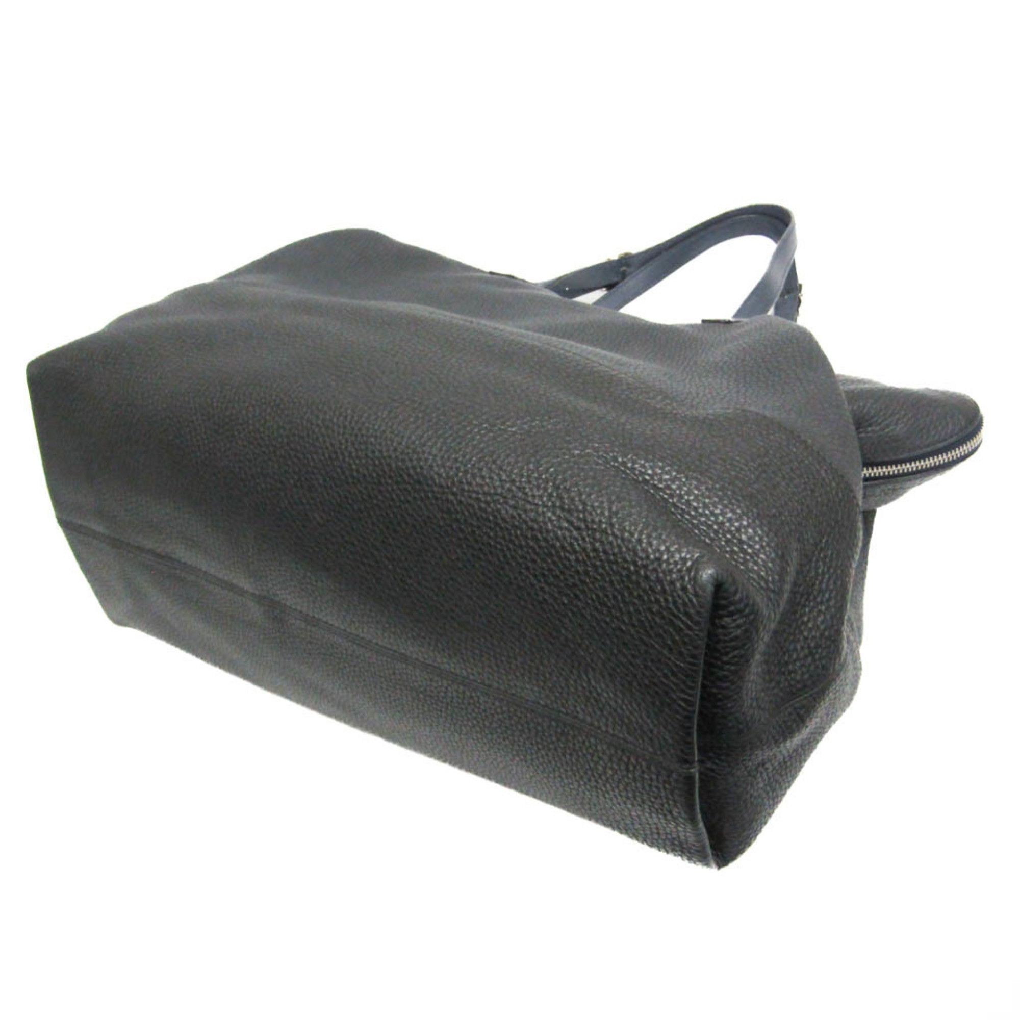 Fendi Selleria 7VA281 Men's Leather Boston Bag Black,Navy