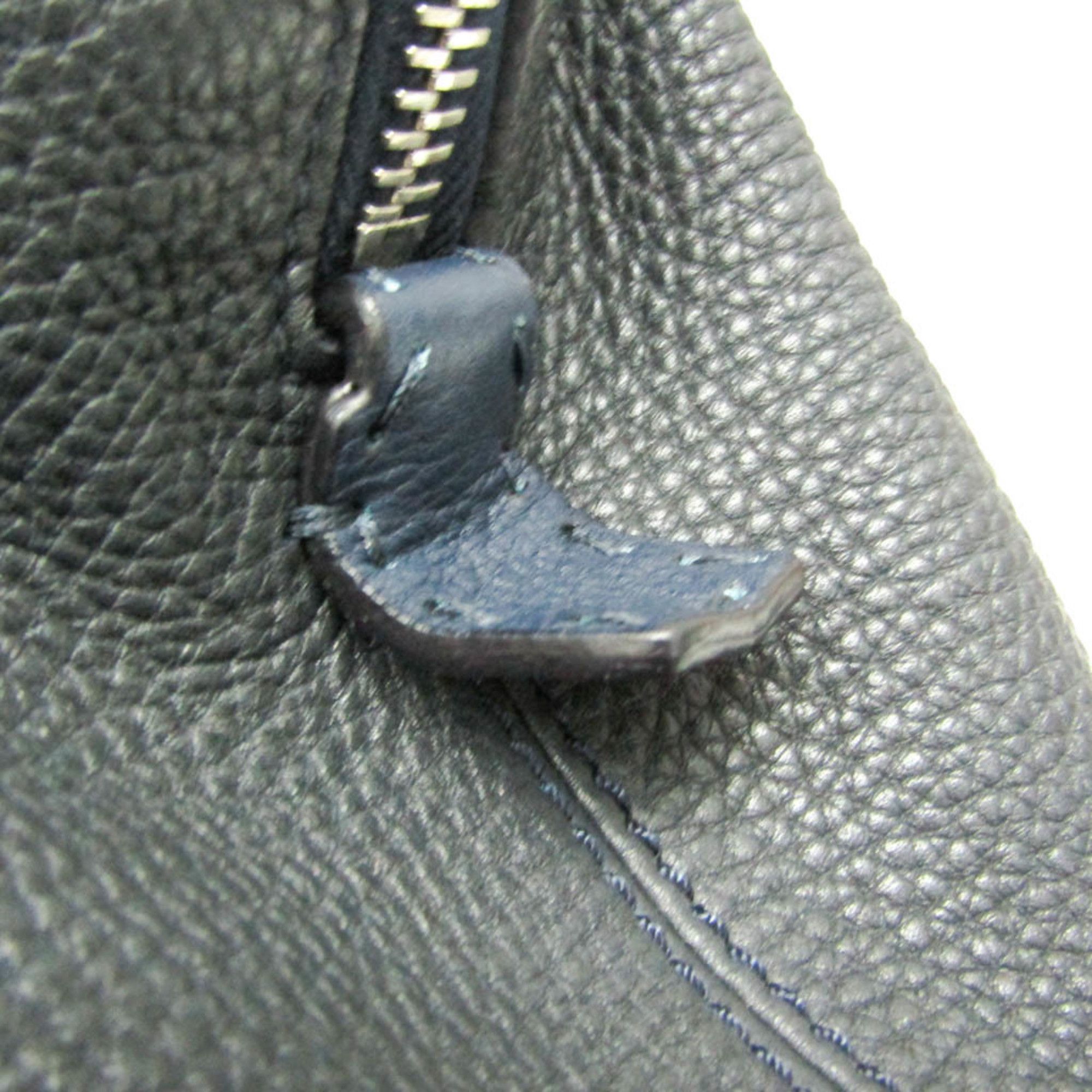 Fendi Selleria 7VA281 Men's Leather Boston Bag Black,Navy