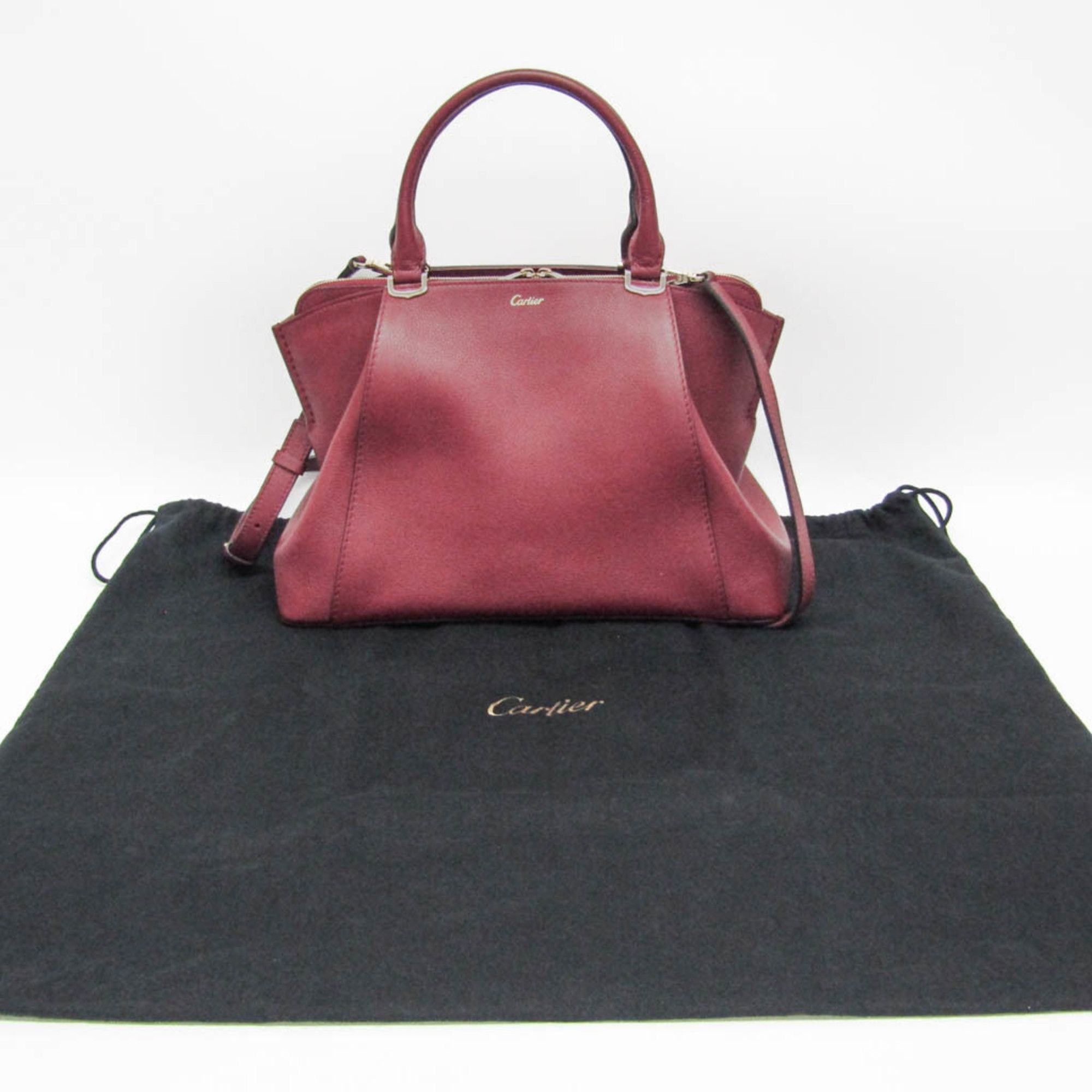 Cartier Cartier C De Cartier L1001829 Women's Leather Handbag,Shoulder Bag Bordeaux Size ONE SIZE - 2 Thumbnail