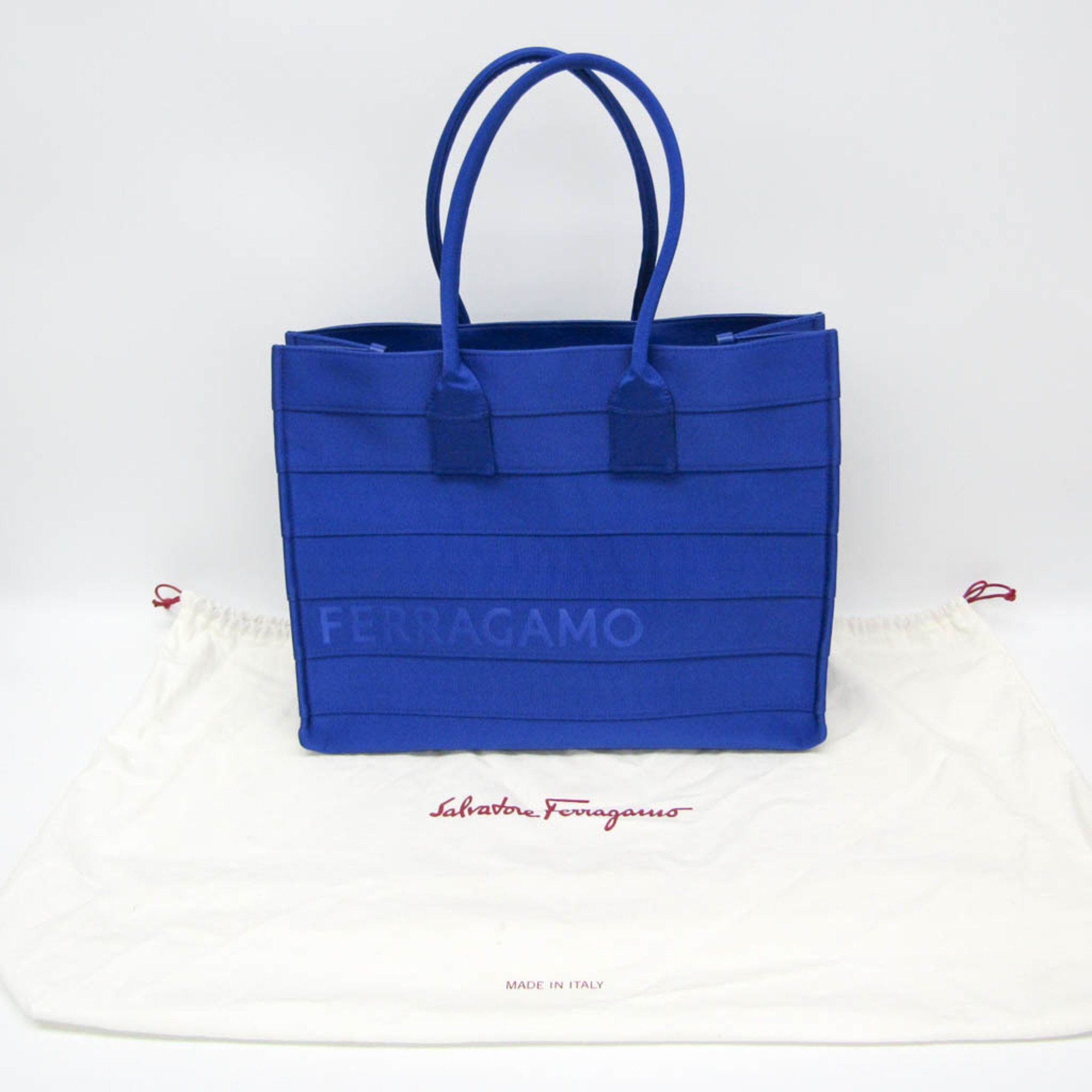 Salvatore Ferragamo Salvatore Ferragamo GG-213985 Men,Women Nylon Canvas Tote Bag Blue Size ONE SIZE - 2 Thumbnail