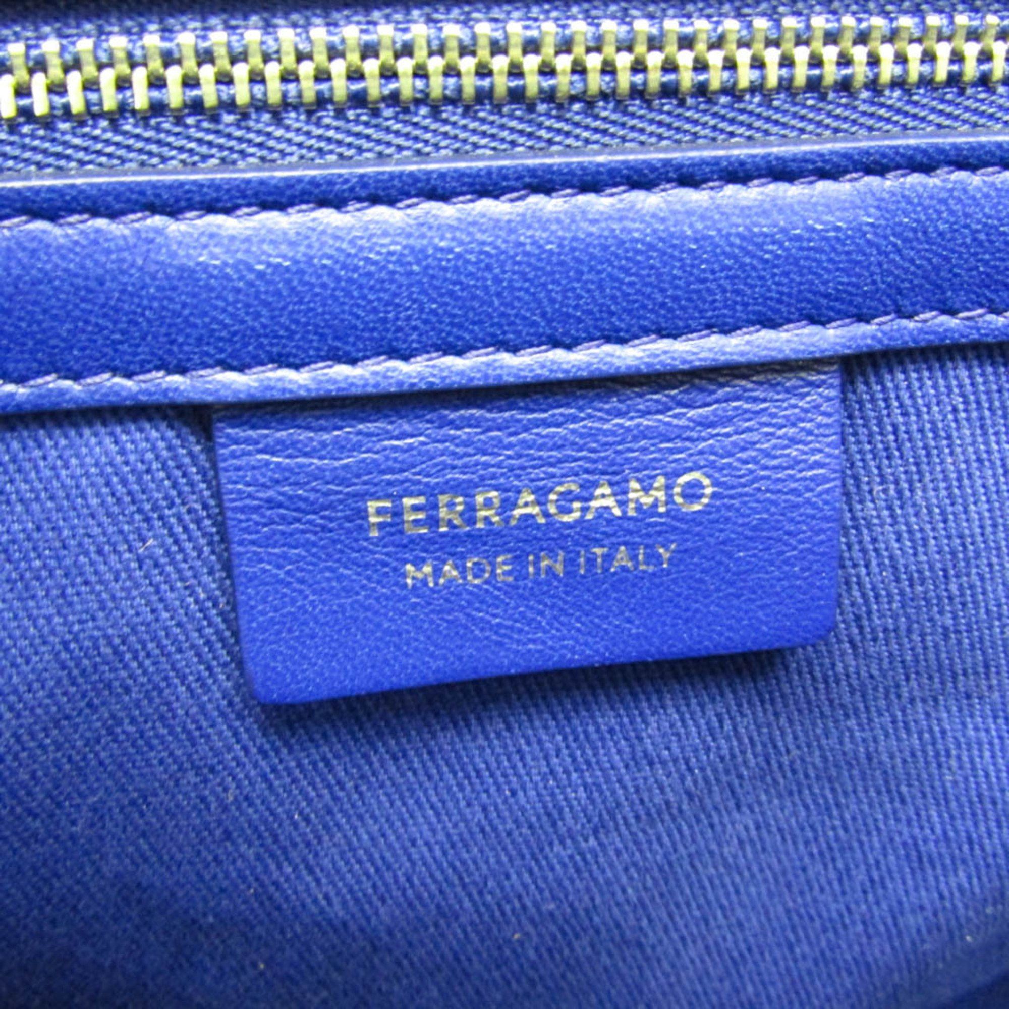 Salvatore Ferragamo Salvatore Ferragamo GG-213985 Men,Women Nylon Canvas Tote Bag Blue Size ONE SIZE - 14 Thumbnail