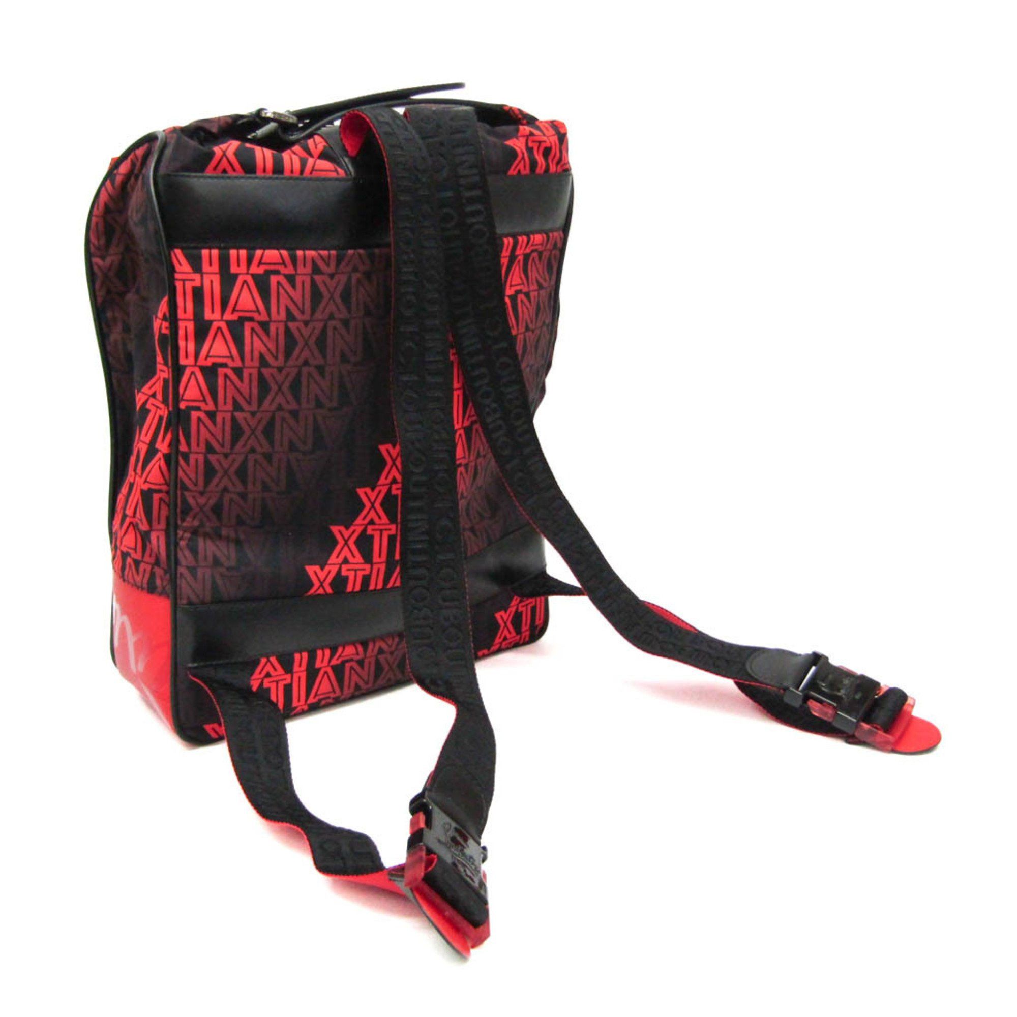 Christian Louboutin Christian Louboutin HOP'N ZIP Backpack 3205344 Men's Nylon,Leather Backpack Black,Red Color Size ONE SIZE - 3 Thumbnail