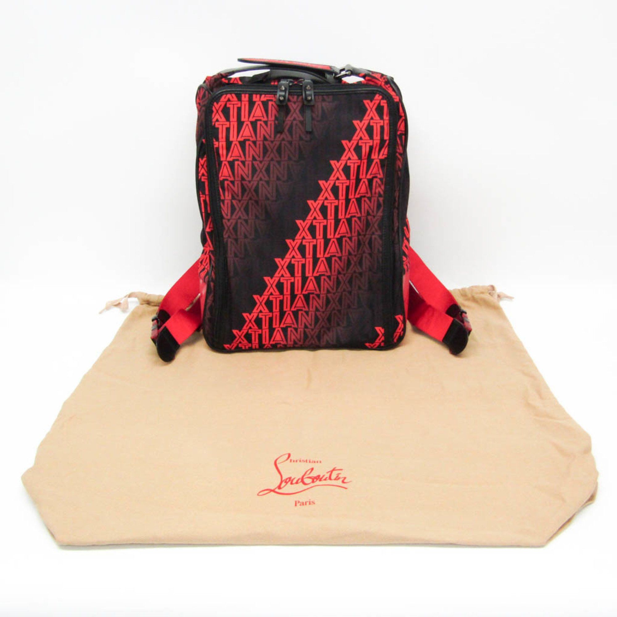 Christian Louboutin Christian Louboutin HOP'N ZIP Backpack 3205344 Men's Nylon,Leather Backpack Black,Red Color Size ONE SIZE - 2 Thumbnail