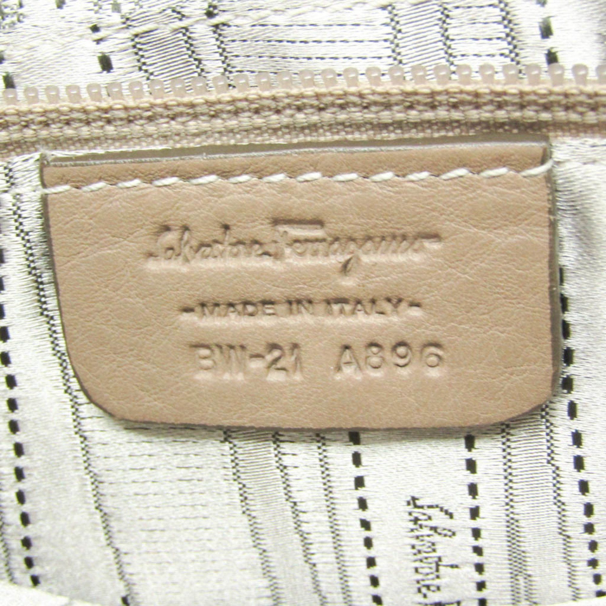Salvatore Ferragamo Salvatore Ferragamo Gancini Medium Sophia BW-21 A896 Women's Leather Handbag,Shoulder Bag Pink Beige Size ONE SIZE - 16 Thumbnail