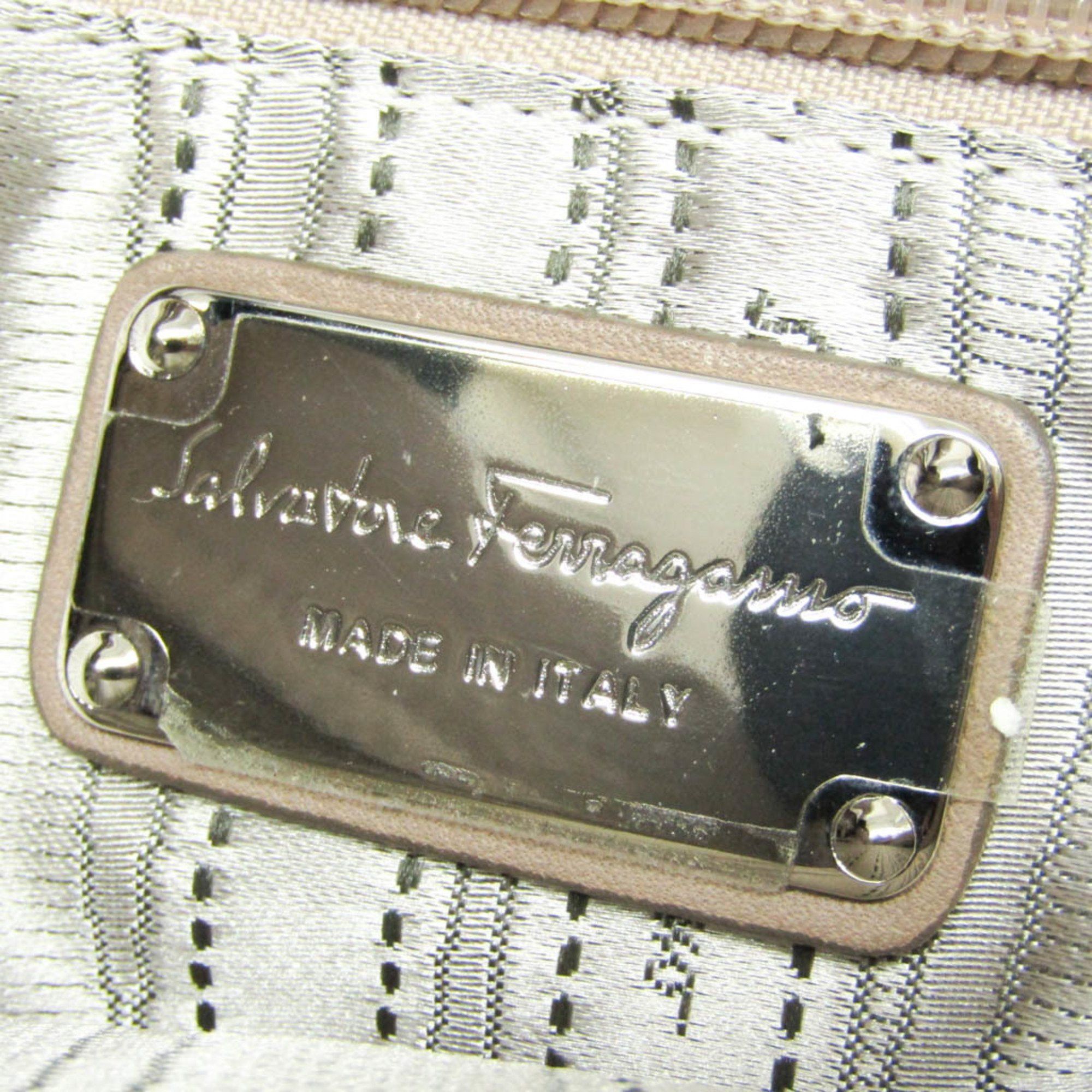 Salvatore Ferragamo Salvatore Ferragamo Gancini Medium Sophia BW-21 A896 Women's Leather Handbag,Shoulder Bag Pink Beige Size ONE SIZE - 15 Thumbnail