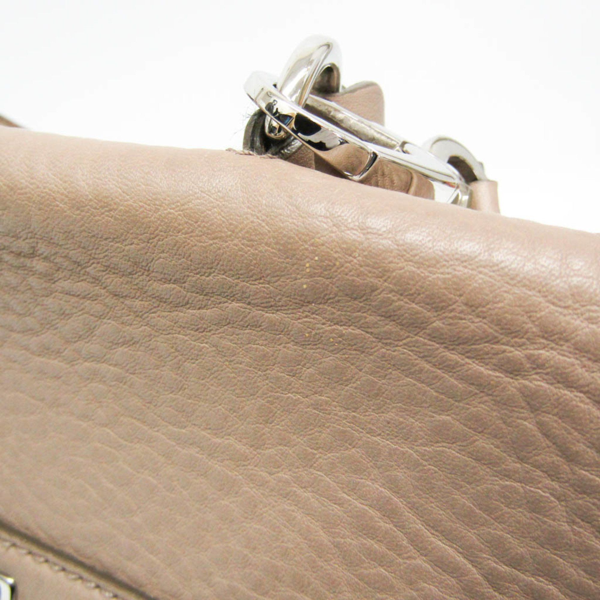 Salvatore Ferragamo Salvatore Ferragamo Gancini Medium Sophia BW-21 A896 Women's Leather Handbag,Shoulder Bag Pink Beige Size ONE SIZE - 5 Thumbnail