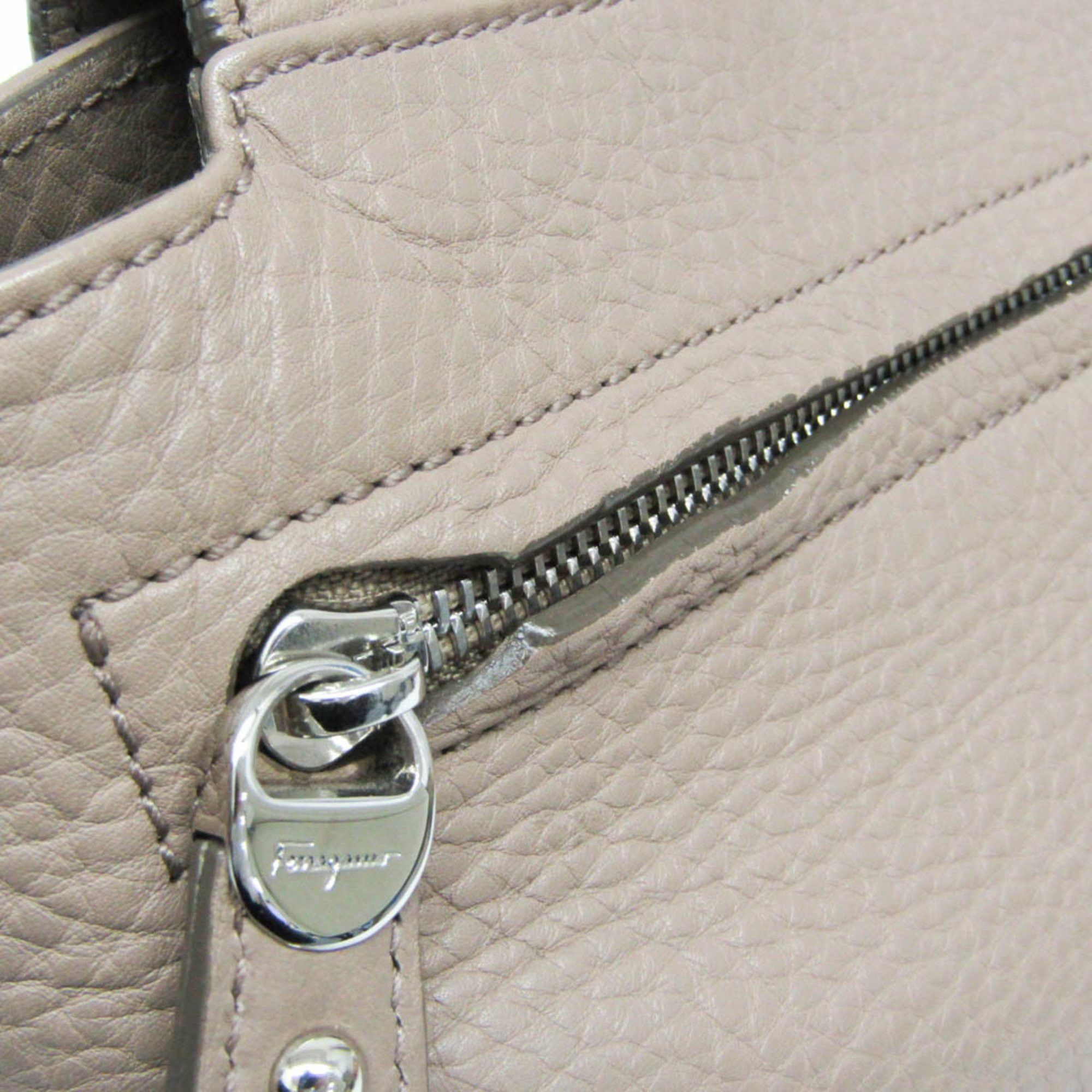 Salvatore Ferragamo Salvatore Ferragamo Gancini Medium Sophia BW-21 A896 Women's Leather Handbag,Shoulder Bag Pink Beige Size ONE SIZE - 8 Thumbnail