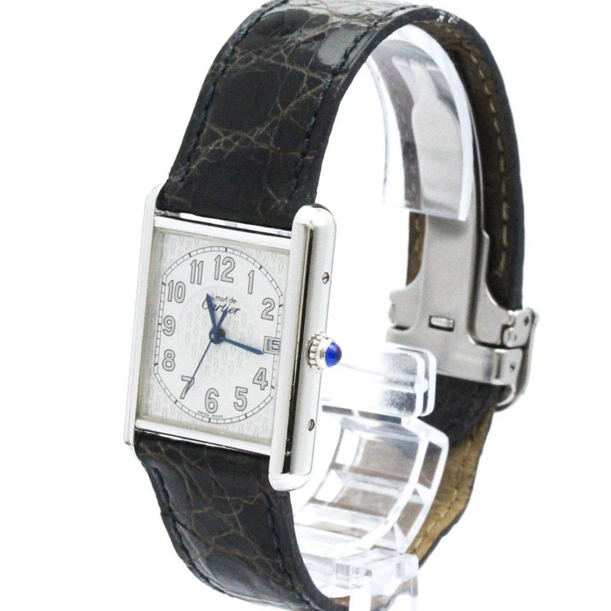 Cartier CARTIER Must Tank Silver 925 Leather Quartz Mens Watch W1014354 BF574868 Size ONE SIZE - 2 Thumbnail