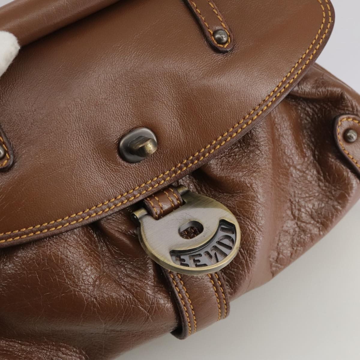 Fendi Brown Leather Handbag (Pre-Owned) Size ONE SIZE - 19 Thumbnail