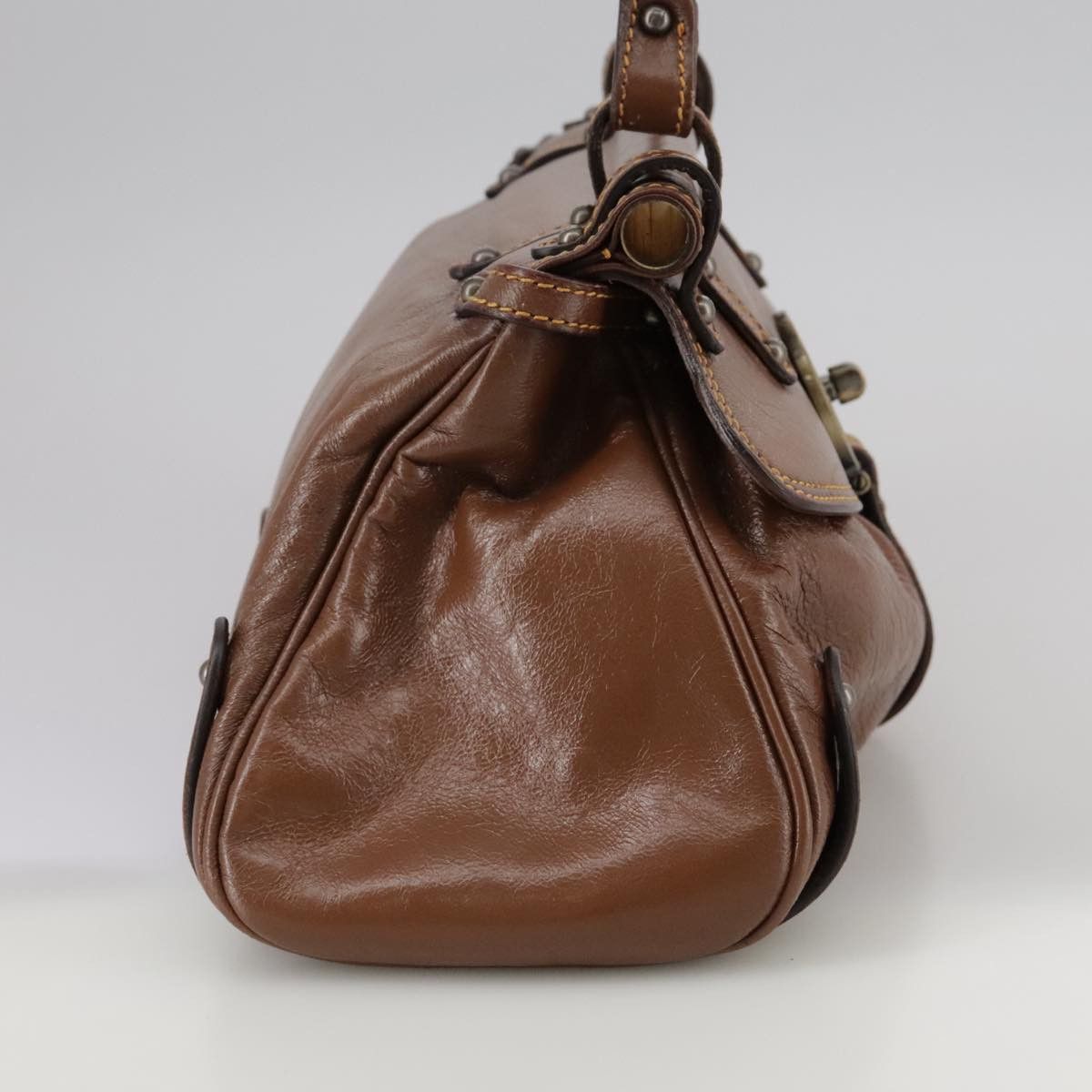 Fendi Brown Leather Handbag (Pre-Owned) Size ONE SIZE - 4 Thumbnail