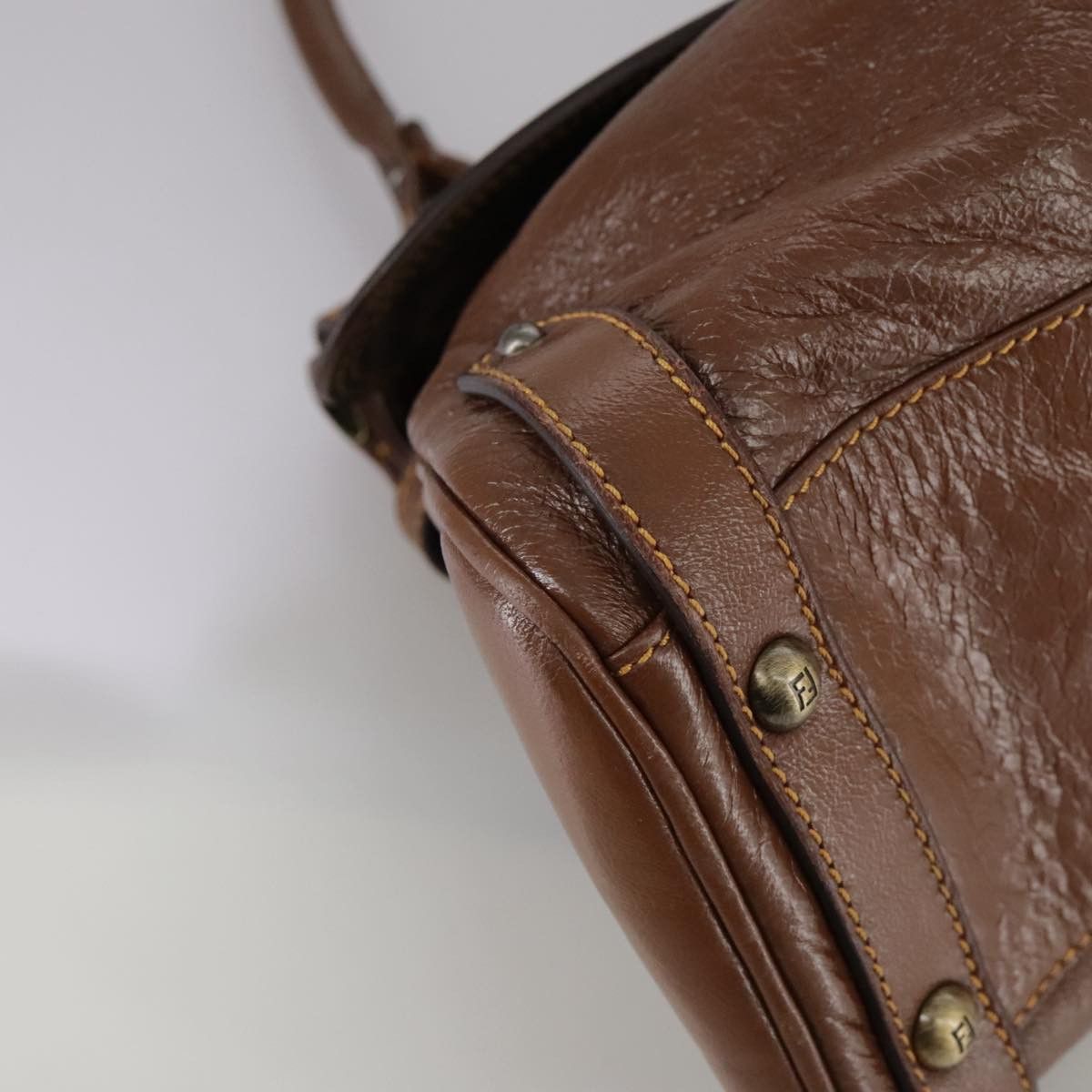 Fendi Brown Leather Handbag (Pre-Owned) Size ONE SIZE - 7 Thumbnail