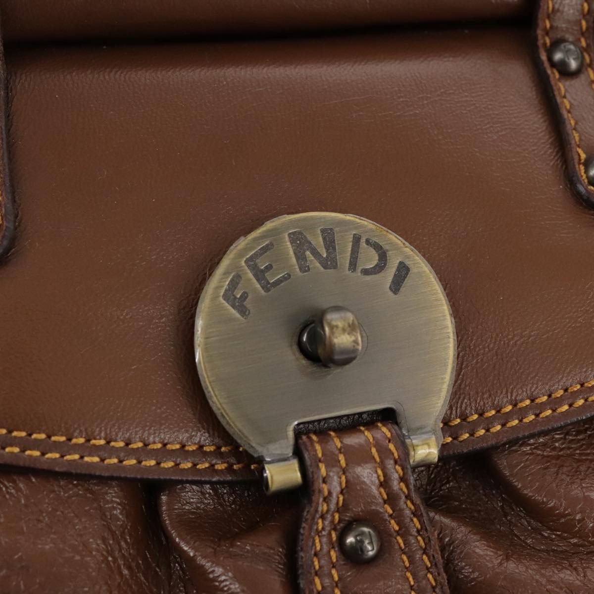 Fendi Brown Leather Handbag (Pre-Owned) Size ONE SIZE - 11 Thumbnail