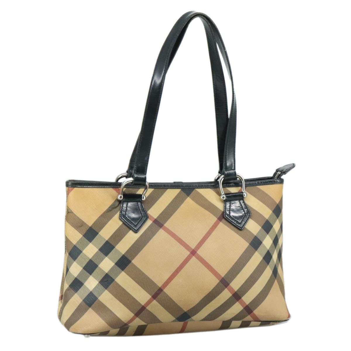 Burberry Nova Check Beige Canvas Tote Bag (Pre-Owned) Size ONE SIZE - 16 Thumbnail
