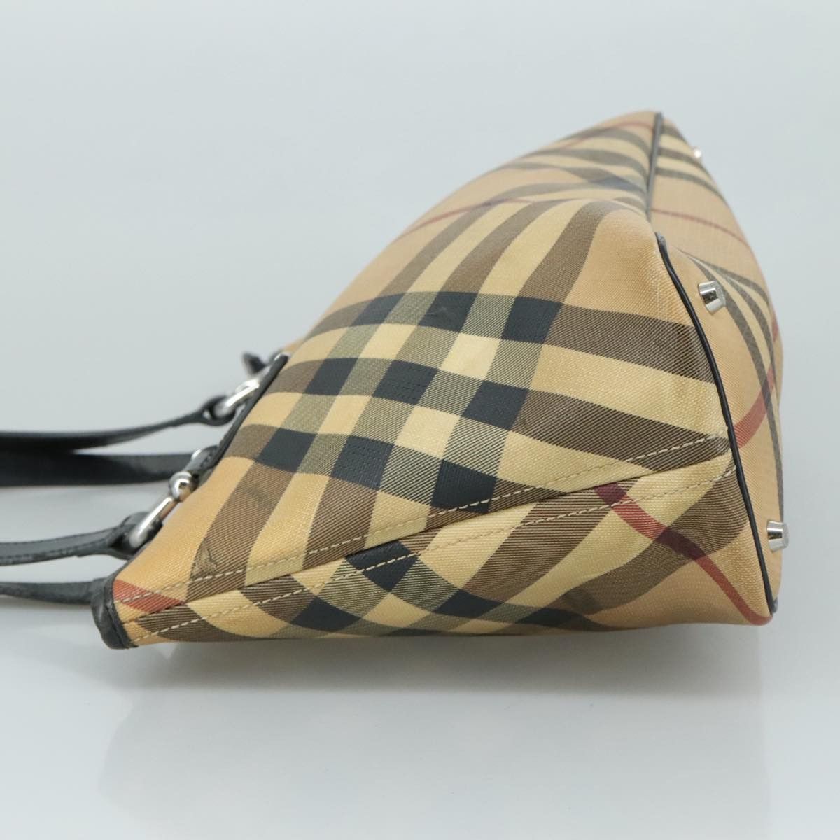 Burberry Nova Check Beige Canvas Tote Bag (Pre-Owned) Size ONE SIZE - 4 Thumbnail