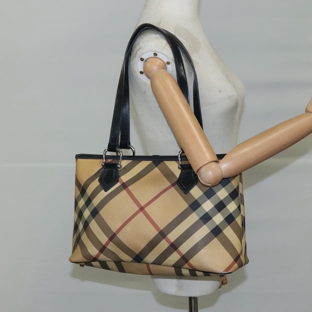 Burberry Nova Check Beige Canvas Tote Bag (Pre-Owned) Size ONE SIZE - 15 Thumbnail