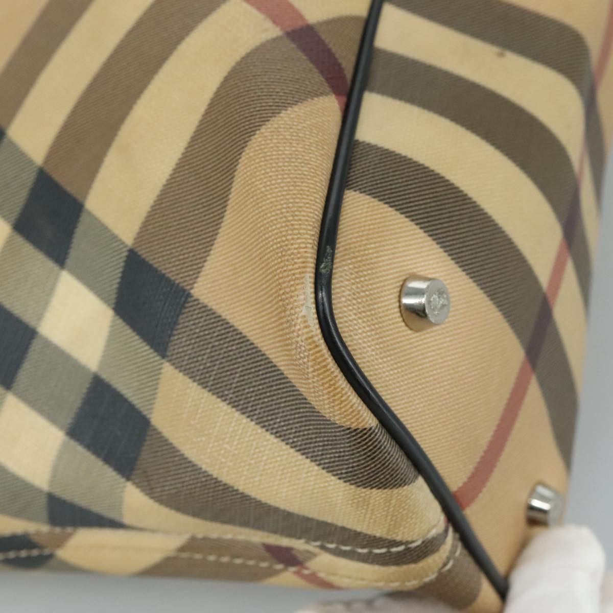 Burberry Nova Check Beige Canvas Tote Bag (Pre-Owned) Size ONE SIZE - 8 Thumbnail