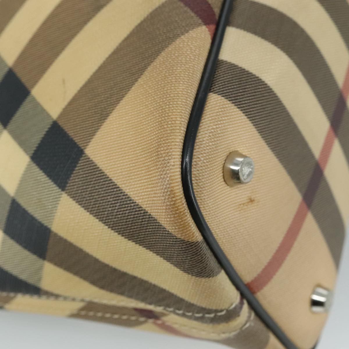 Burberry Nova Check Beige Canvas Tote Bag (Pre-Owned) Size ONE SIZE - 10 Thumbnail