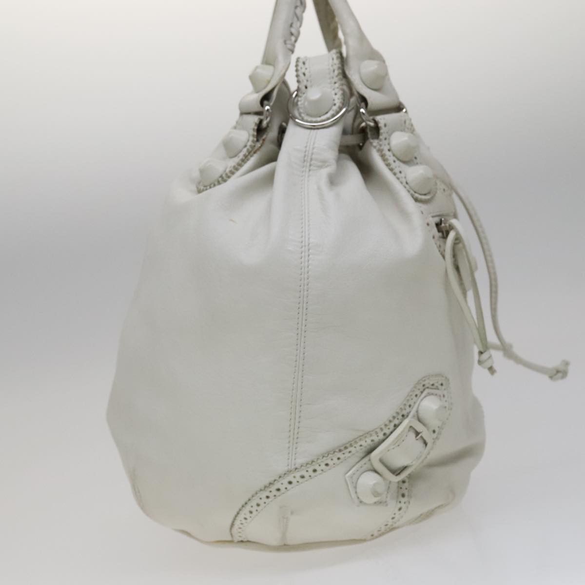 Balenciaga Giant White Leather Handbag (Pre-Owned) Size ONE SIZE - 4 Thumbnail