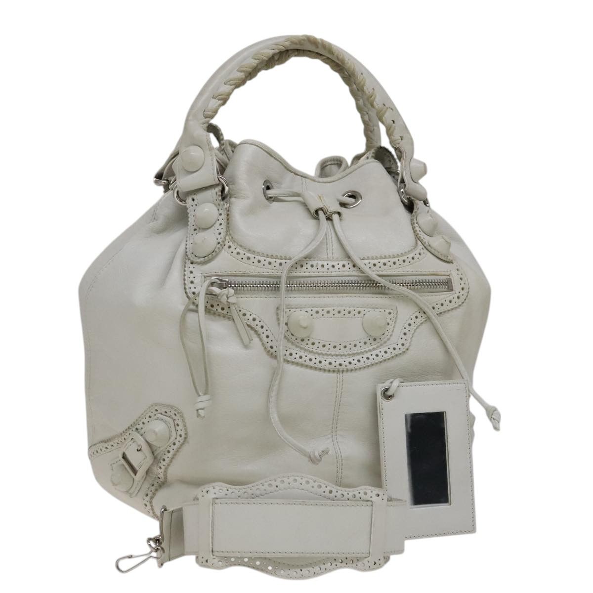 Balenciaga Giant White Leather Handbag (Pre-Owned) Size ONE SIZE - 17 Thumbnail