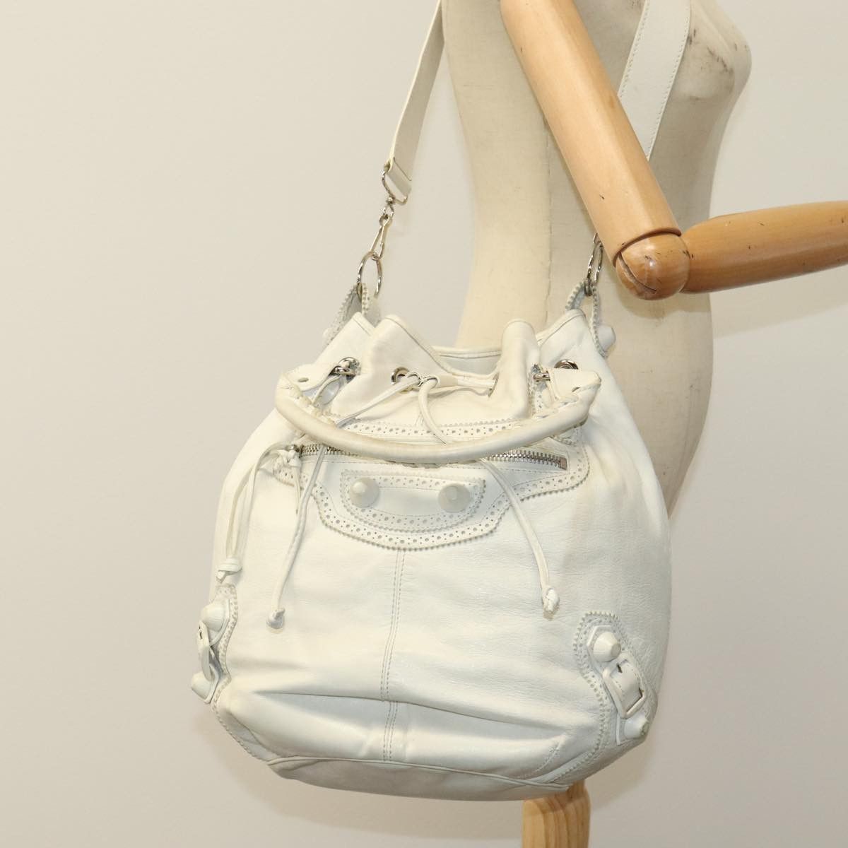 Balenciaga Giant White Leather Handbag (Pre-Owned) Size ONE SIZE - 16 Thumbnail