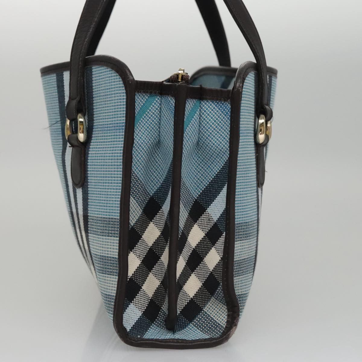 Burberry Nova Check Blue Canvas Handbag (Pre-Owned) Size ONE SIZE - 4 Thumbnail