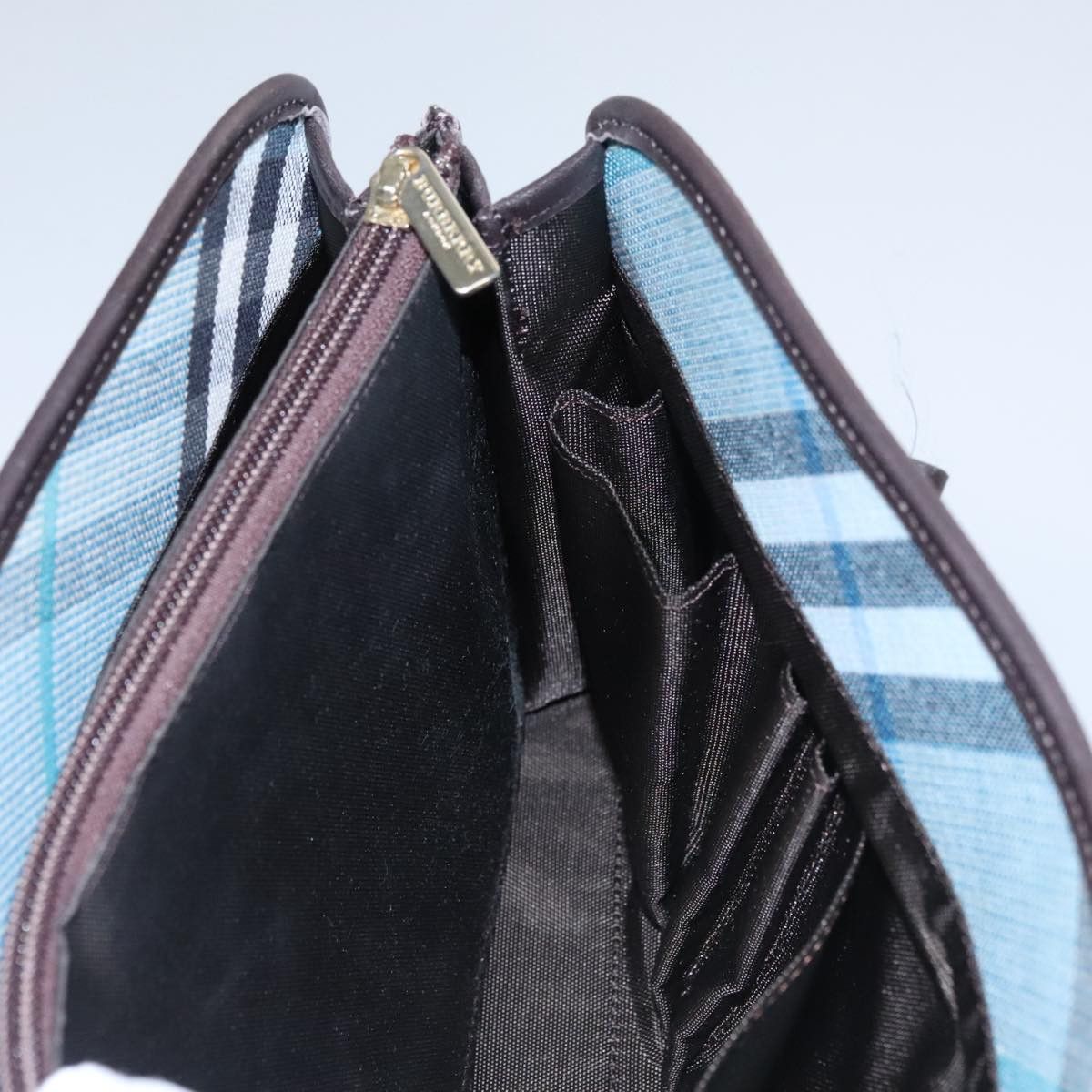 Burberry Nova Check Blue Canvas Handbag (Pre-Owned) Size ONE SIZE - 18 Thumbnail