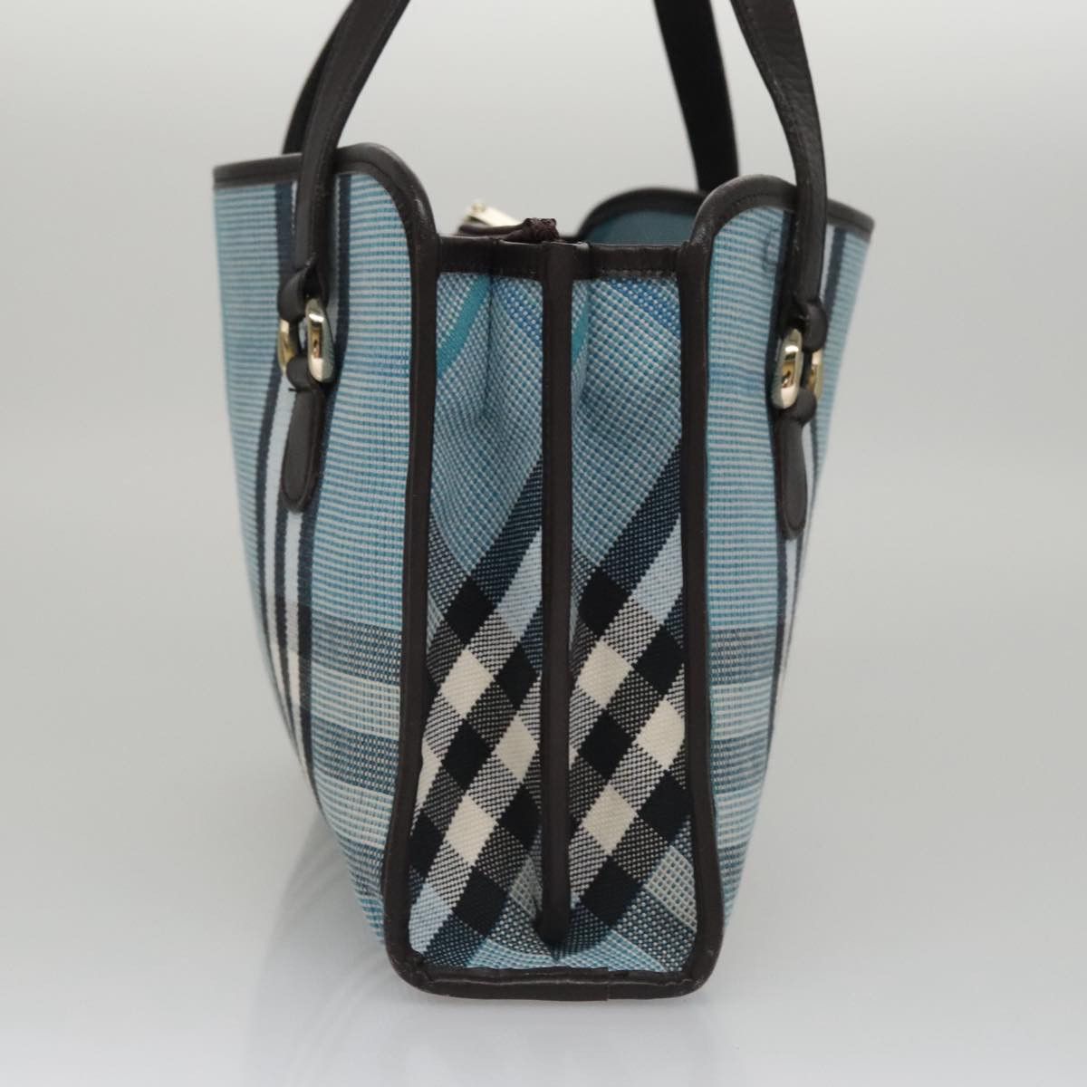 Burberry Nova Check Blue Canvas Handbag (Pre-Owned) Size ONE SIZE - 3 Thumbnail