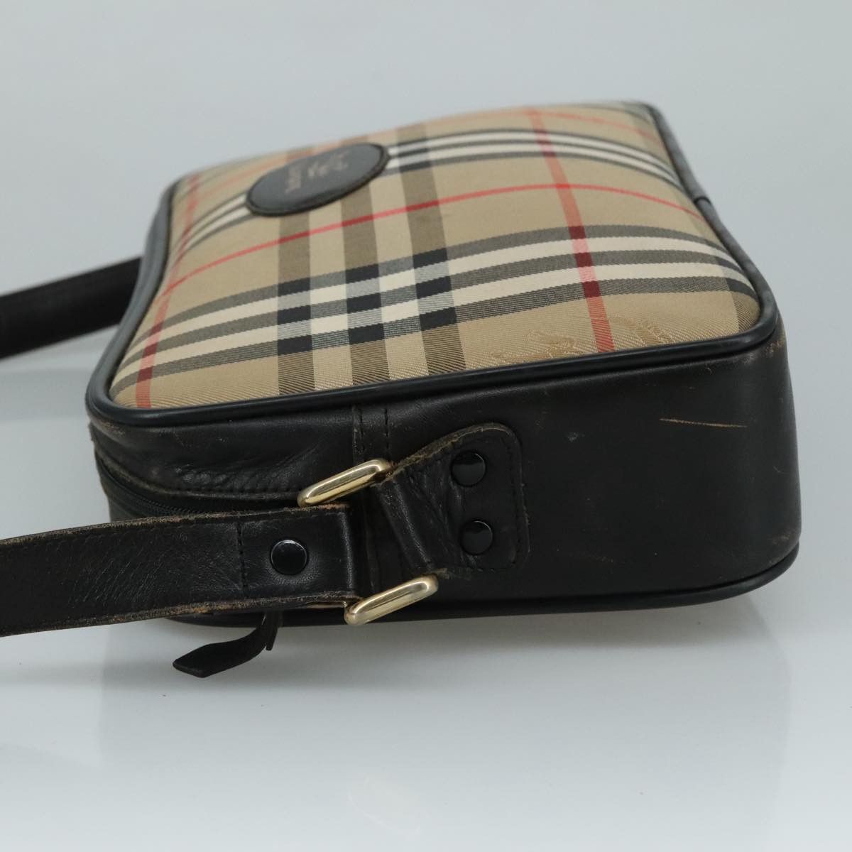 Burberry Nova Check Beige Canvas Shoulder Bag (Pre-Owned) Size ONE SIZE - 4 Thumbnail