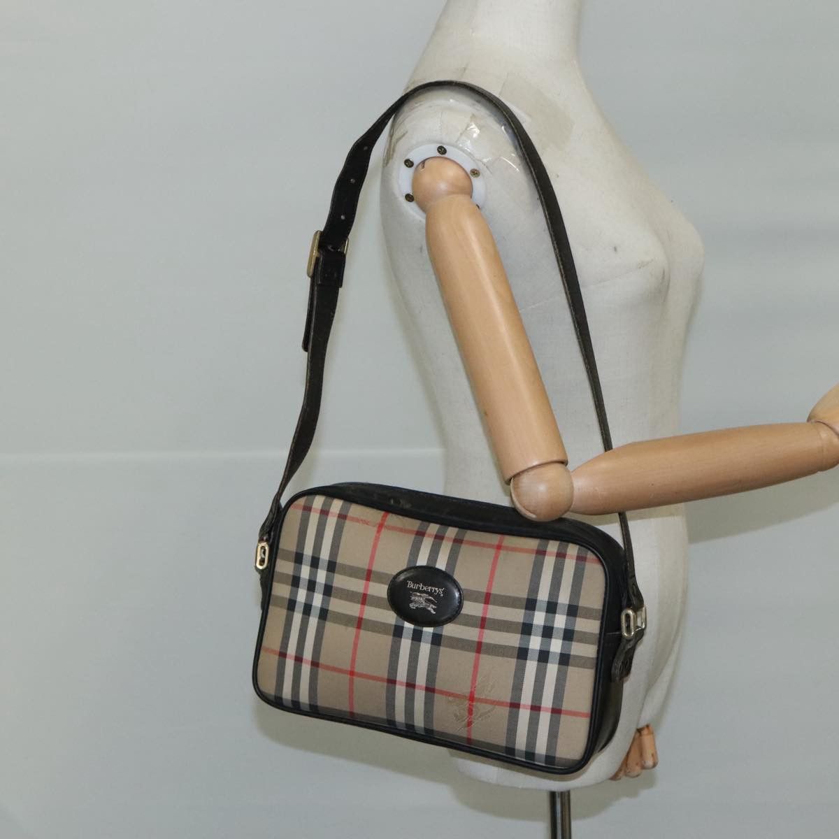 Burberry Nova Check Beige Canvas Shoulder Bag (Pre-Owned) Size ONE SIZE - 14 Thumbnail