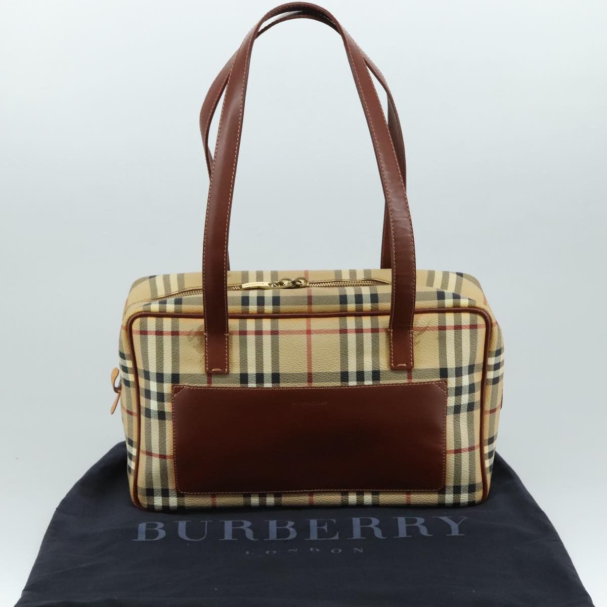 Burberry Nova Check Beige Canvas Shoulder Bag (Pre-Owned) Size ONE SIZE - 14 Thumbnail