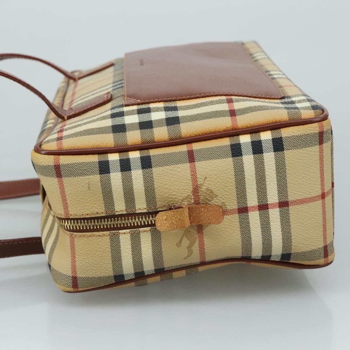 Burberry Nova Check Beige Canvas Shoulder Bag (Pre-Owned) Size ONE SIZE - 4 Thumbnail