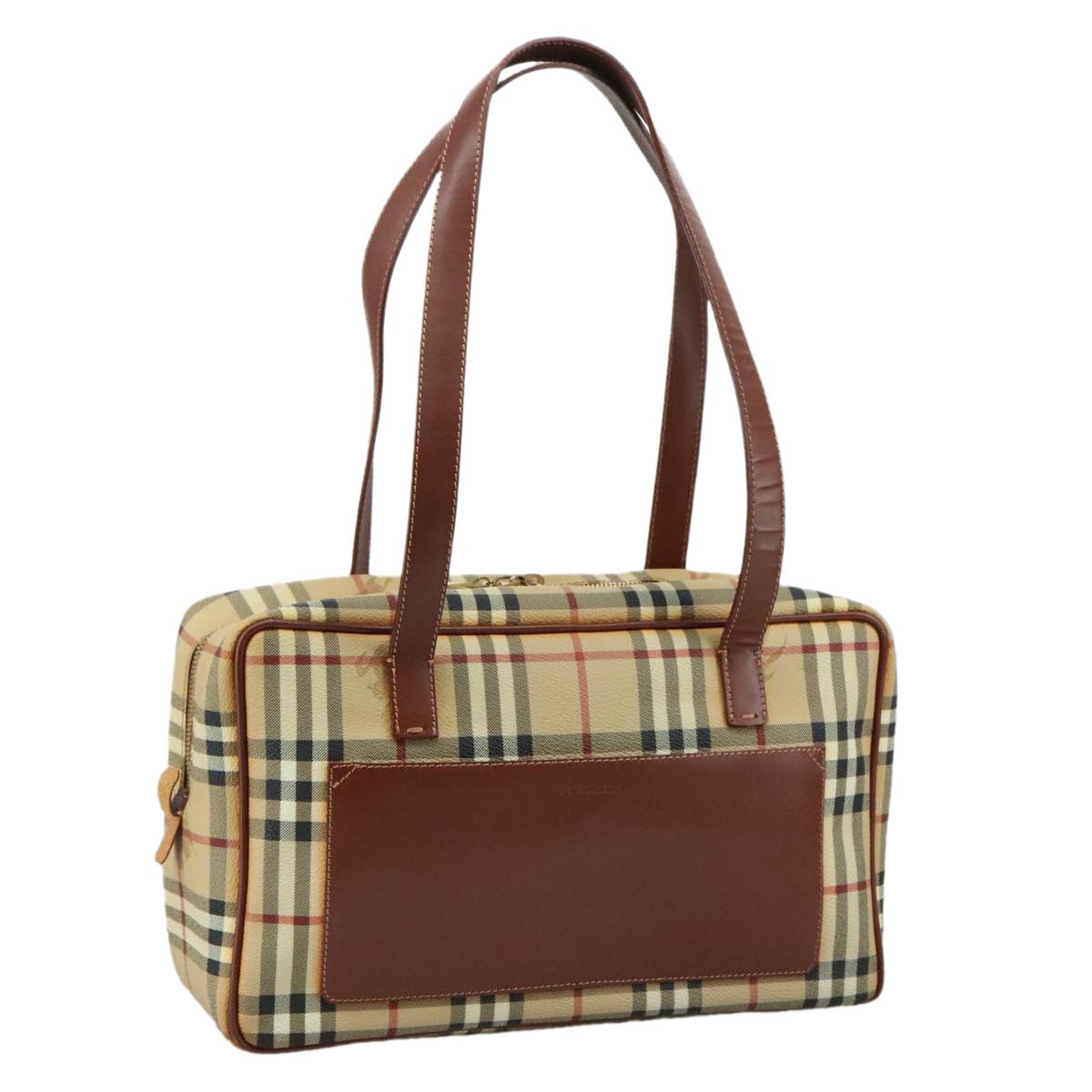 Burberry Nova Check Beige Canvas Shoulder Bag (Pre-Owned) Size ONE SIZE - 16 Thumbnail