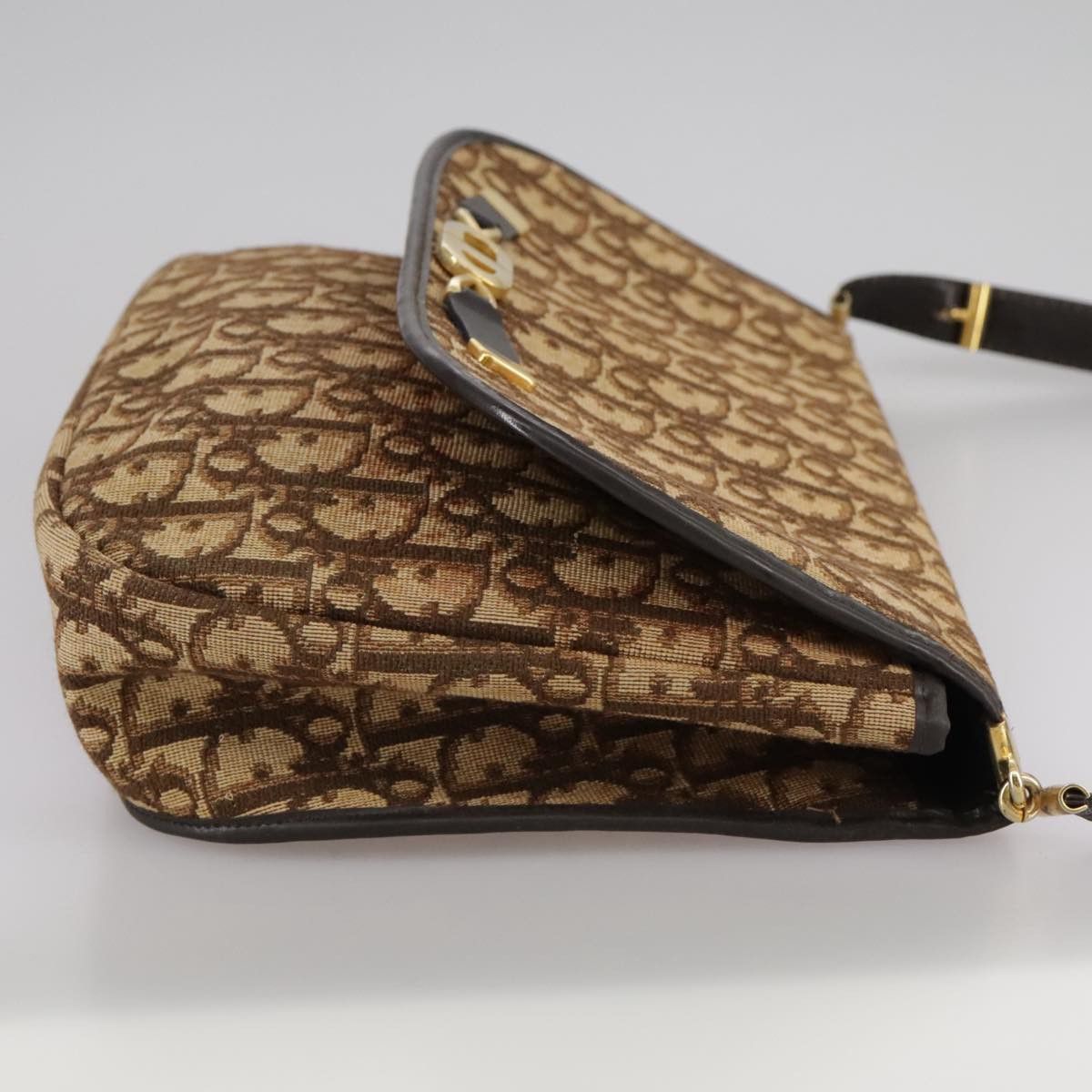 Dior Cd Brown Canvas Shoulder Bag (Pre-Owned) Size ONE SIZE - 4 Thumbnail