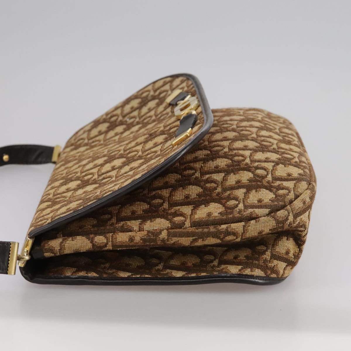 Dior Cd Brown Canvas Shoulder Bag (Pre-Owned) Size ONE SIZE - 3 Thumbnail