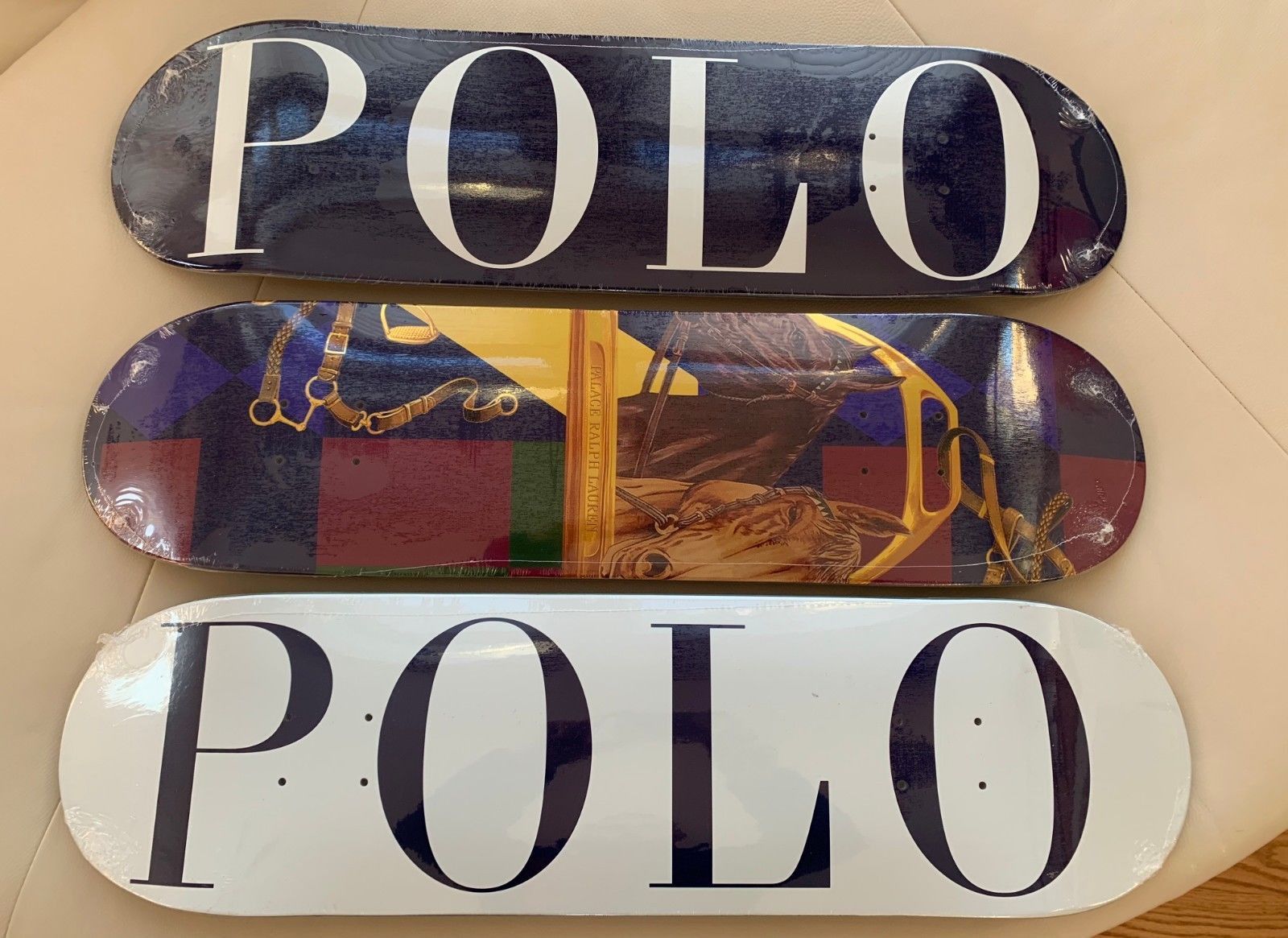 Polo Ralph Lauren BRAND NEW POLO RALPH LAUREN X PALACE SKATEBOARD DECK SET  3 BOARDS | Grailed