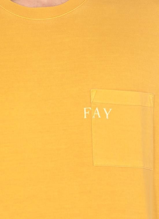 Fay FAY Men T-Shirts NPMB350132TUY1 G400 Yellow Size US M / EU 48-50 / 2 - 5 Thumbnail