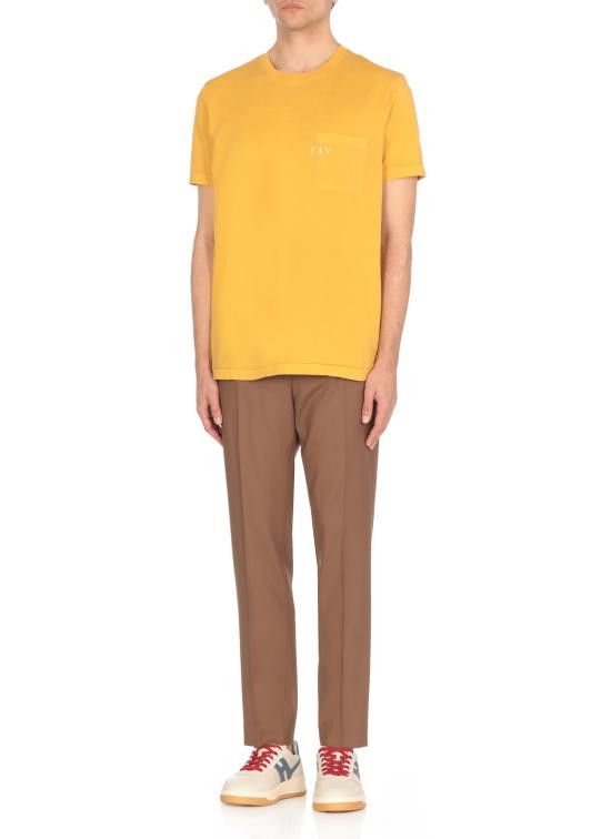 Fay FAY Men T-Shirts NPMB350132TUY1 G400 Yellow Size US M / EU 48-50 / 2 - 3 Thumbnail