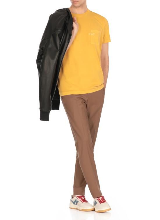 Fay FAY Men T-Shirts NPMB350132TUY1 G400 Yellow Size US XXL / EU 58 / 5 - 2 Thumbnail