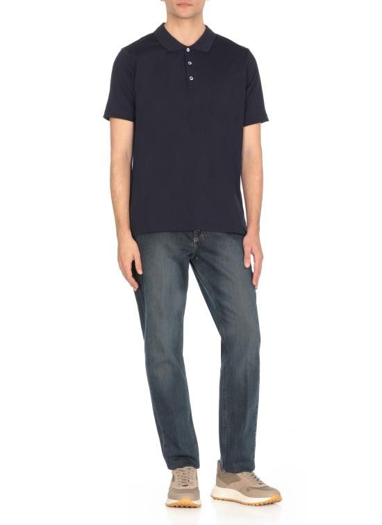 Fay FAY Men Polo Shirts NPMB2501340UCX U806 Blue Size US XL / EU 56 / 4 - 2 Thumbnail