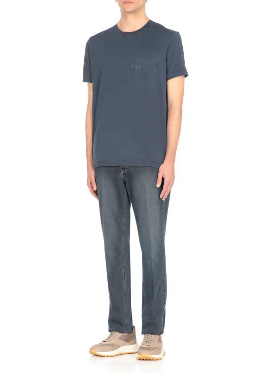 Fay FAY Men T-Shirts NPMB350132TUY1 U811 Blue Size US M / EU 48-50 / 2 - 3 Thumbnail