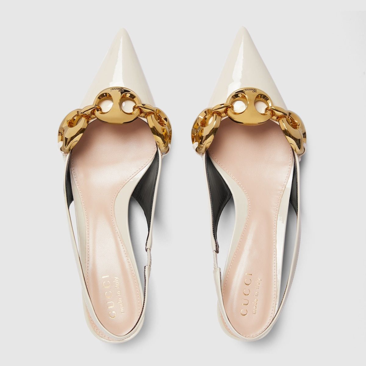 Gucci Gucci Marina Chain Patent Leather Slingback Pumps SIZE 36 Size ONE SIZE - 3 Thumbnail