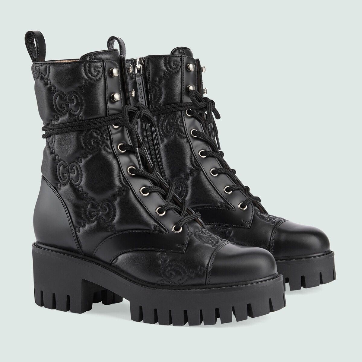 Gucci Gucci GG Matelasse Lace Up Boots SIZE 35 Size ONE SIZE - 2 Thumbnail