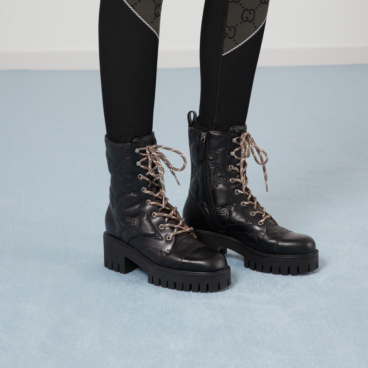 Gucci Gucci GG Matelasse Lace Up Boots SIZE 41 Size ONE SIZE - 4 Thumbnail