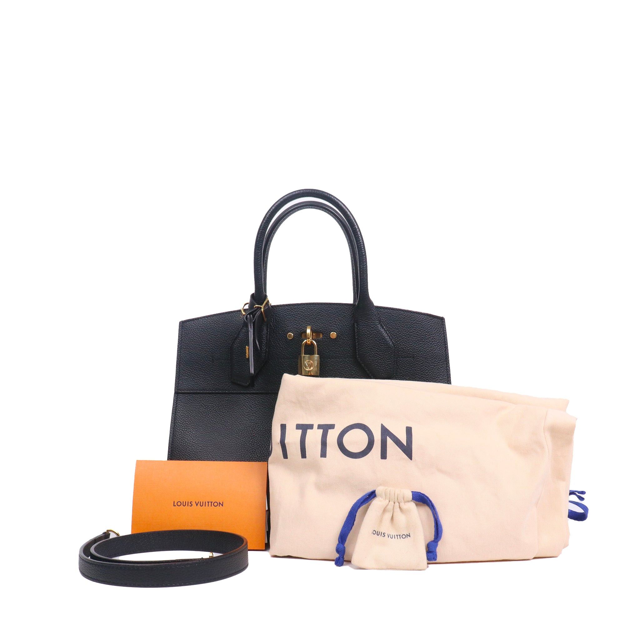 Louis Vuitton LOUIS VUITTON - Louis Vuitton City Steamer MM handbag in black grained leather Size ONE SIZE - 10 Thumbnail
