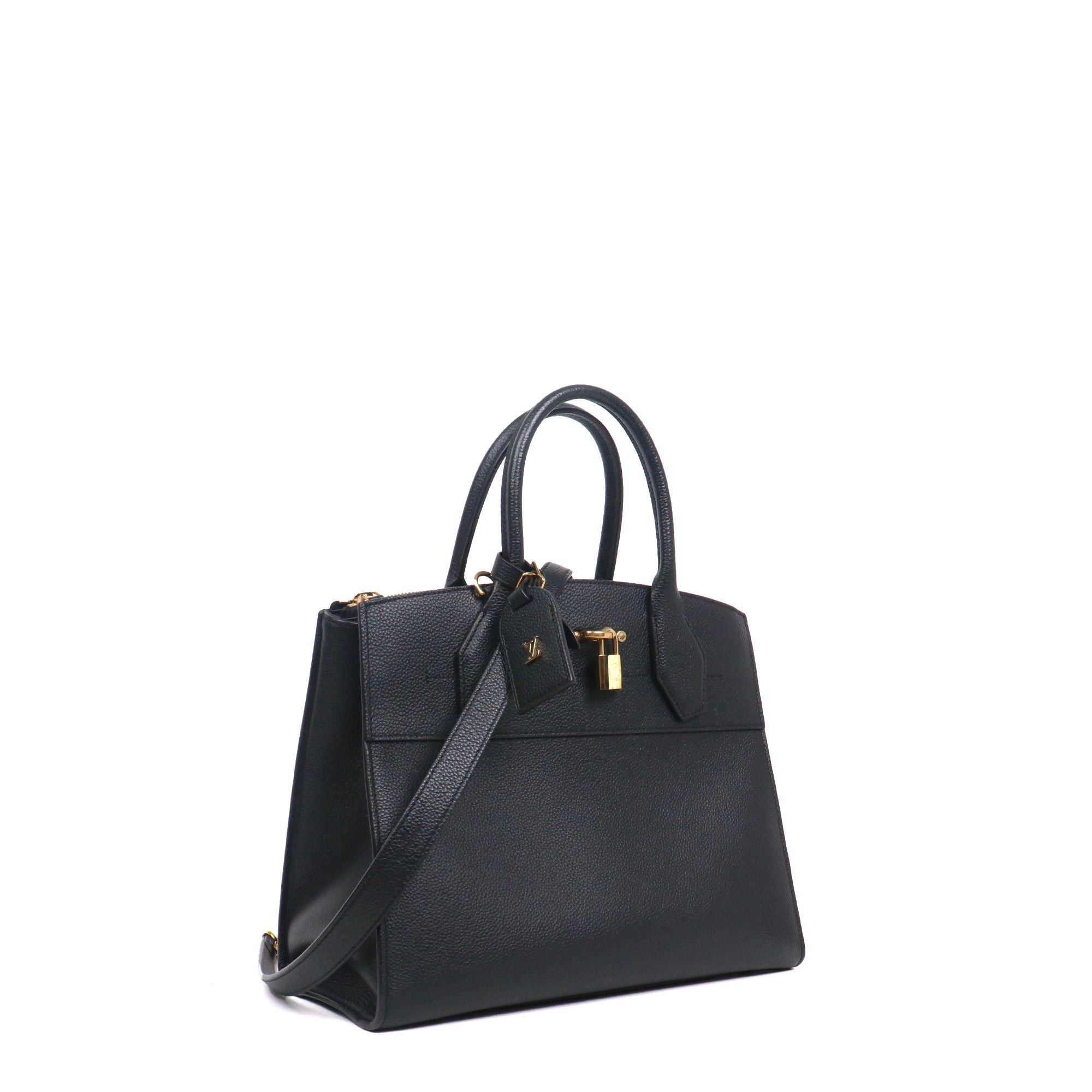 Louis Vuitton LOUIS VUITTON - Louis Vuitton City Steamer MM handbag in black grained leather Size ONE SIZE - 2 Thumbnail
