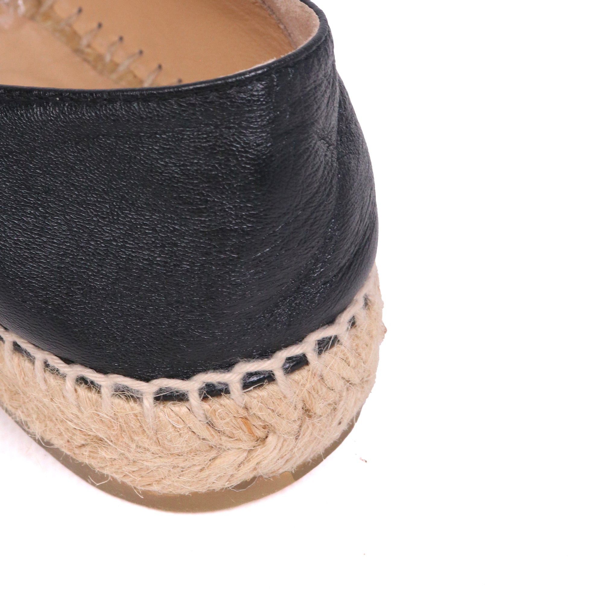 Chanel CHANEL - CC Chanel espadrilles in black leather (T37) Size US 6 / IT 36 - 6 Thumbnail