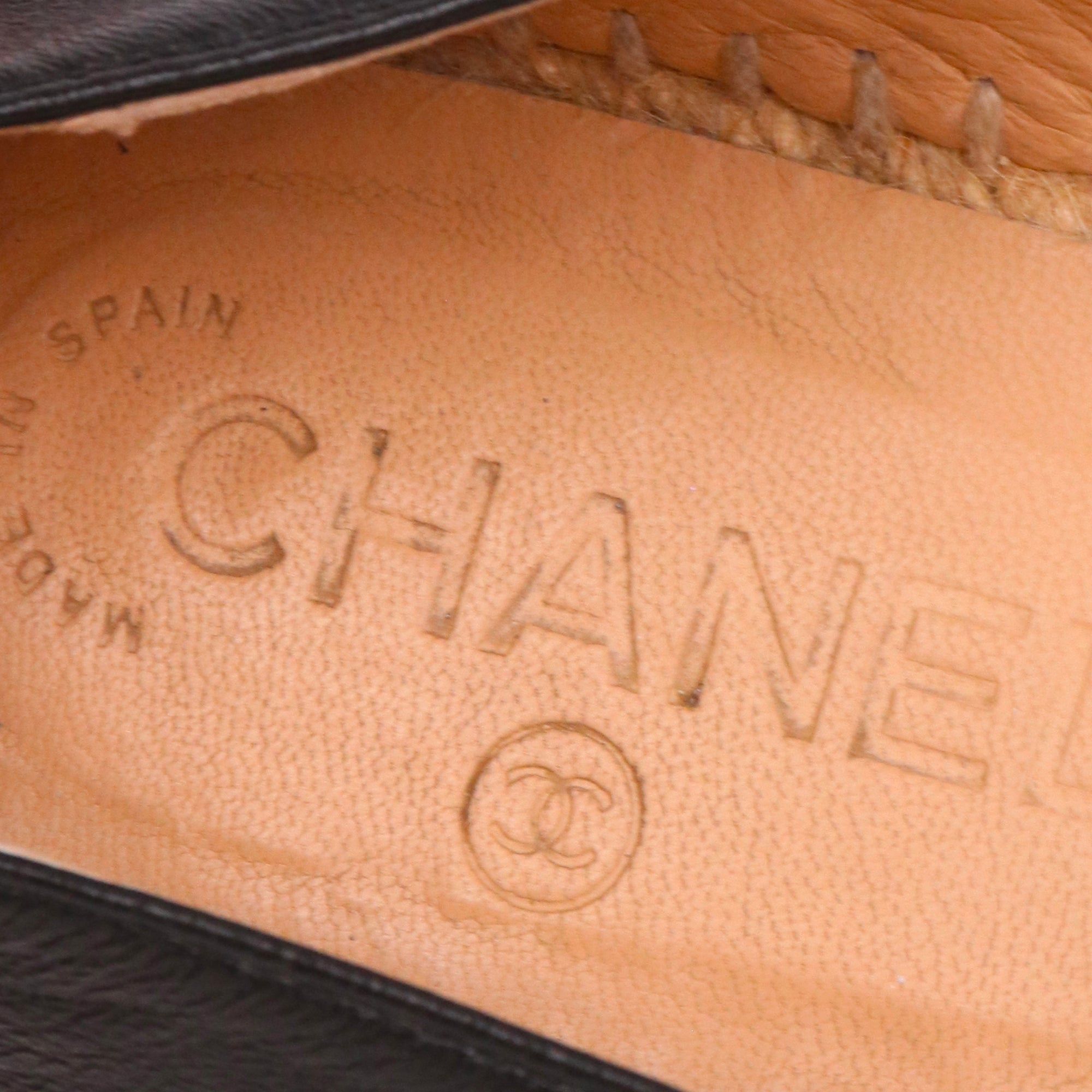 Chanel CHANEL - CC Chanel espadrilles in black leather (T37) Size US 6 / IT 36 - 7 Thumbnail