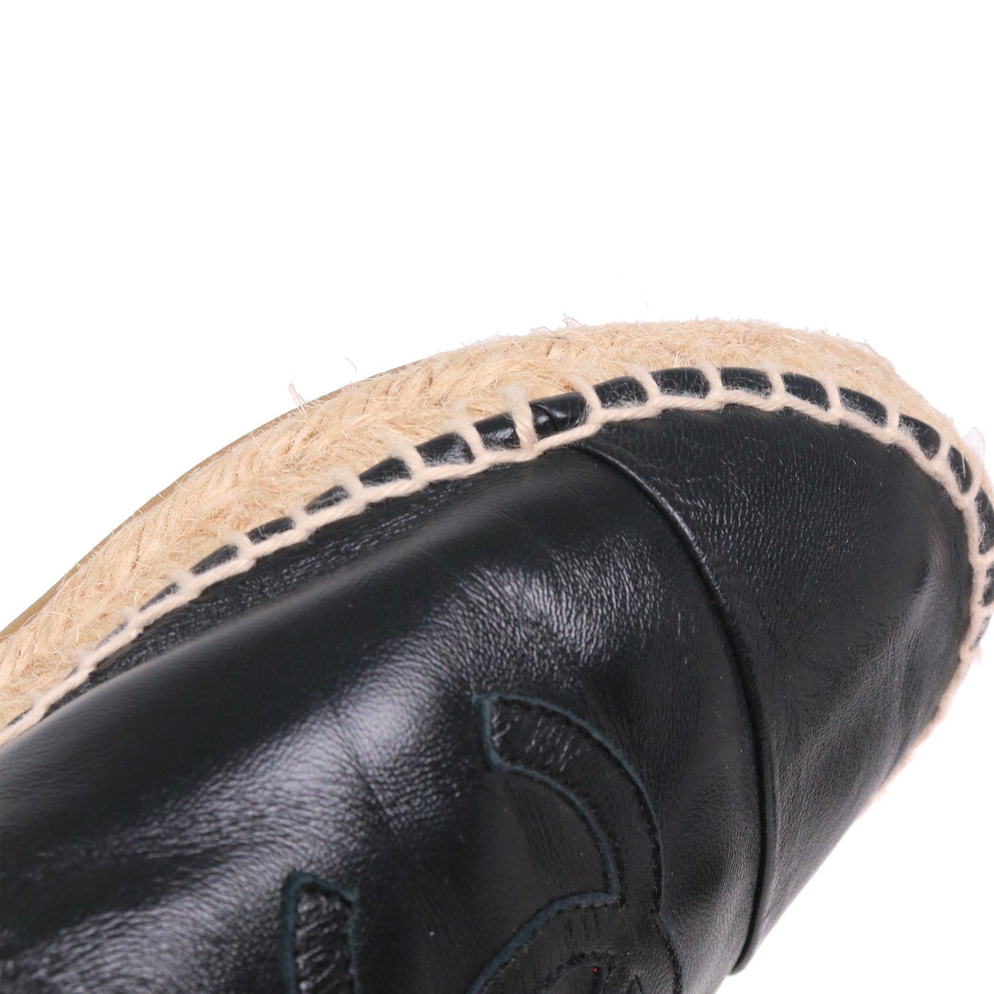Chanel CHANEL - CC Chanel espadrilles in black leather (T37) Size US 6 / IT 36 - 5 Thumbnail