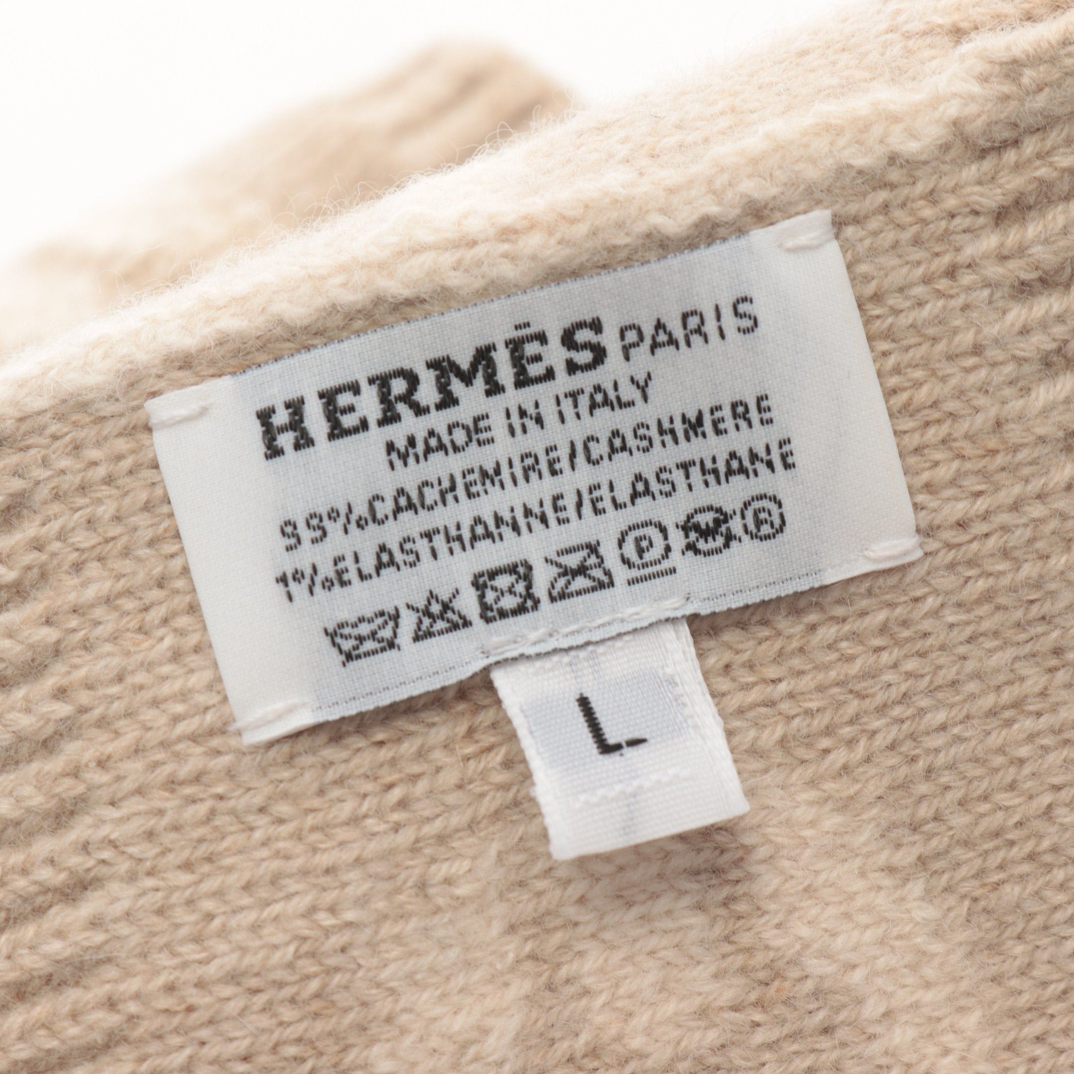 Hermes Hermes Chaîne Hair Band Accessory Cashmere Beige Size ONE SIZE - 3 Thumbnail