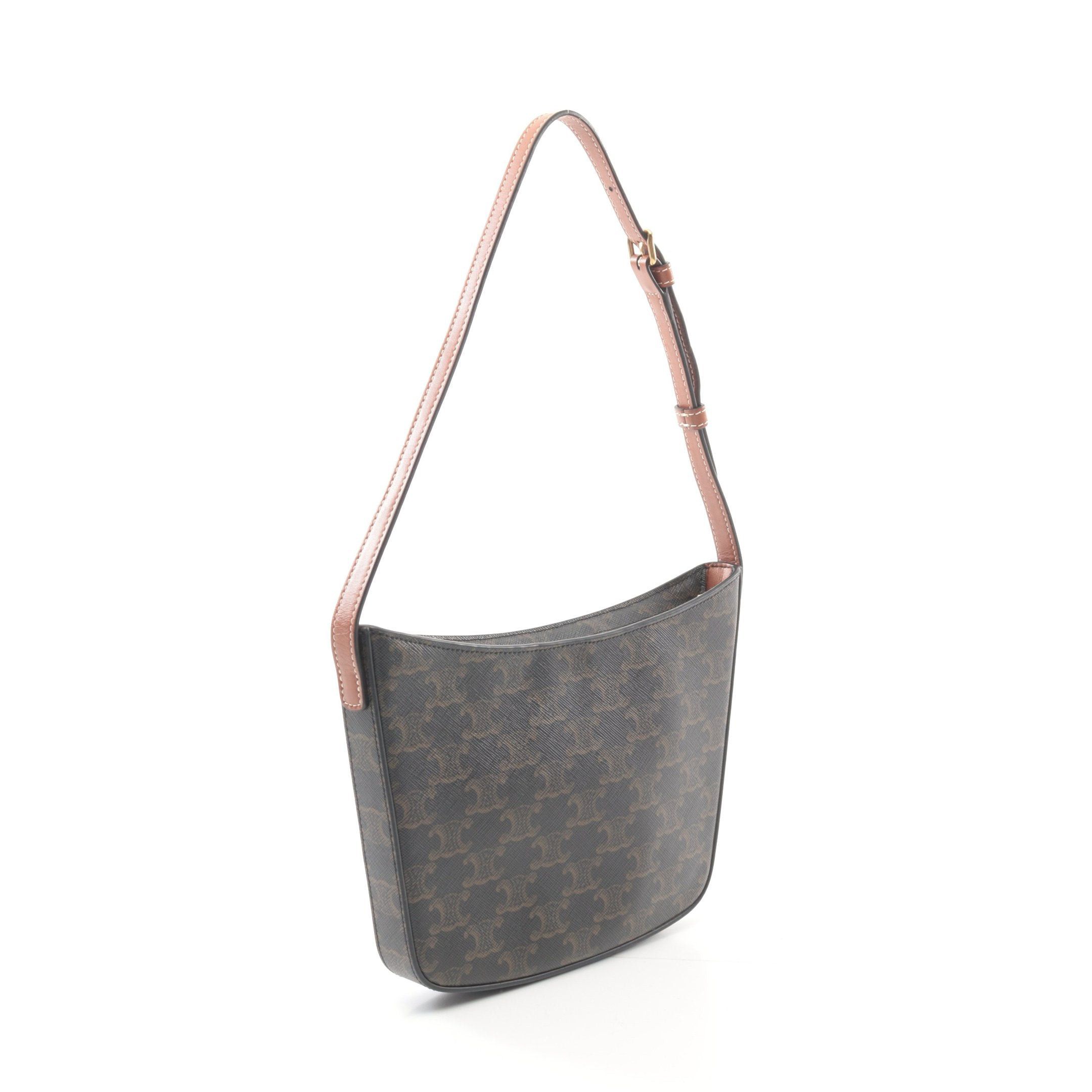 Celine Celine Medium Clock Bag One Shoulder Leather Black Brown Size ONE SIZE - 2 Thumbnail